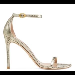 Stuart Weitzman Nudistcurve 100MM gold size 9